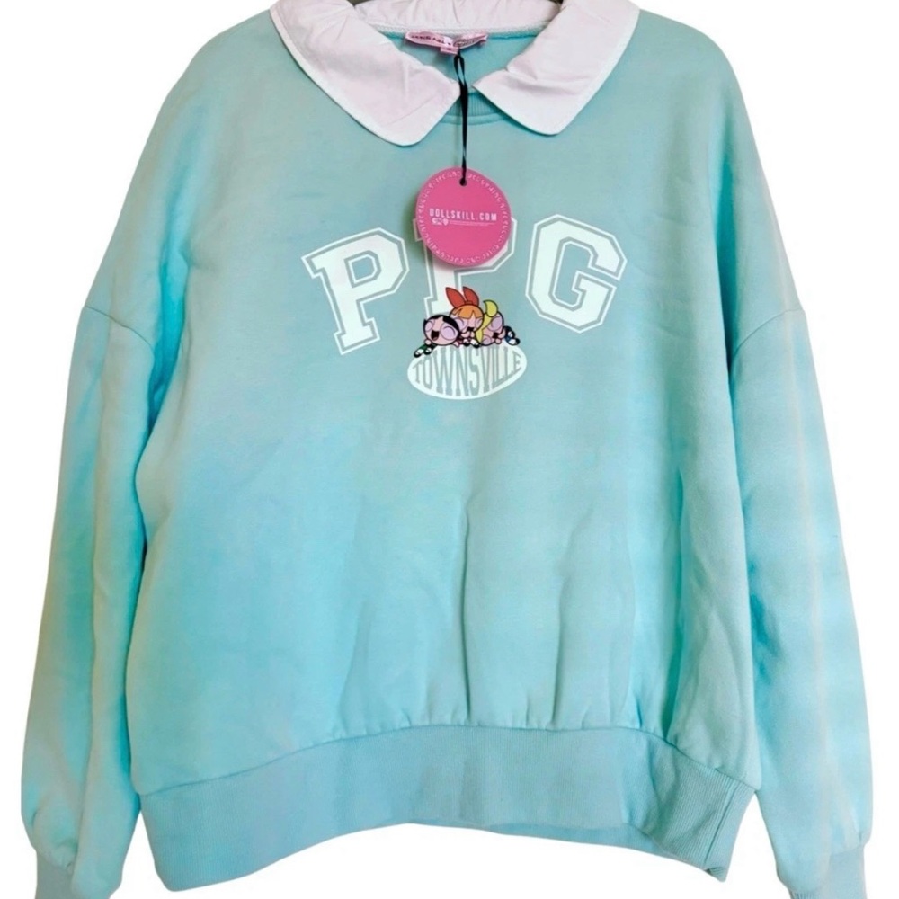 Powerpuff Girls X Dolls Kill Oversized Sweatshirt Small Y2K Coquette Preppy New